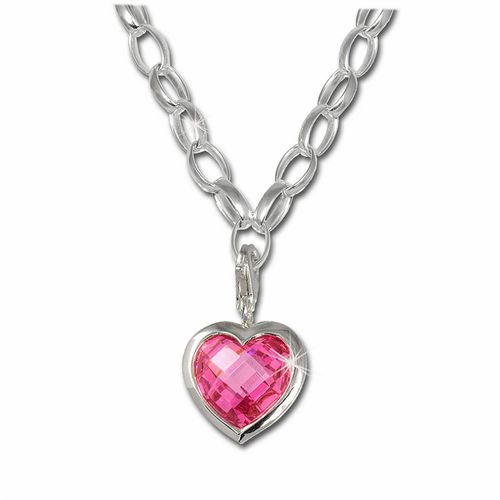 Silberdream Pendentif Coeur Charm Argent + Chaîne Fca001