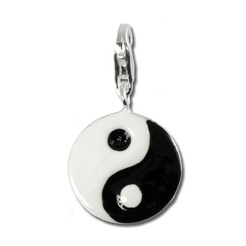 Breloque Silberdream Bracelet En Argent 925 Émaillé Pendentif N/B Yin Yang Fc4113
