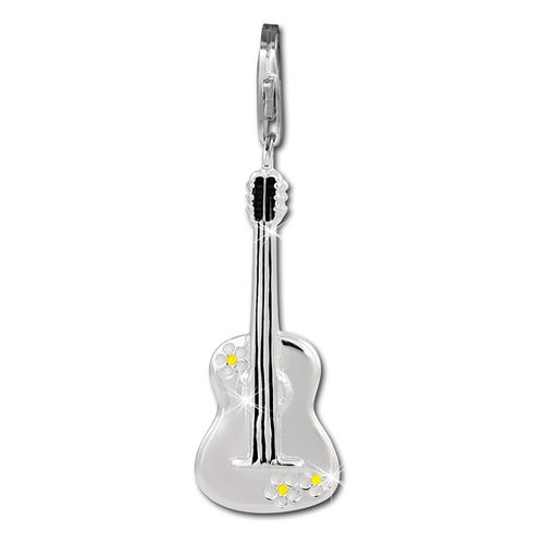 Silberdream Charm Bracelet En Argent Véritable 925 Pendentif Guitare Blanche Fc3001