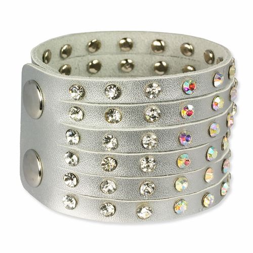 Silberdream Bracelet Zircone Argent Bracelet Femme Cuir Lac221k