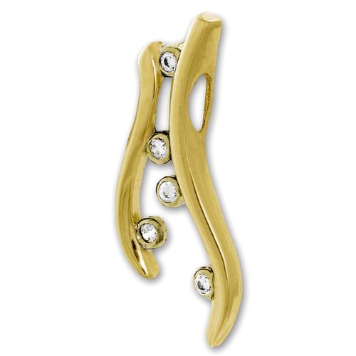Golddream Collier Chaîne En Or 333 Pendentif Vrille Zircone Blanche 8 Carats Gdh509wy