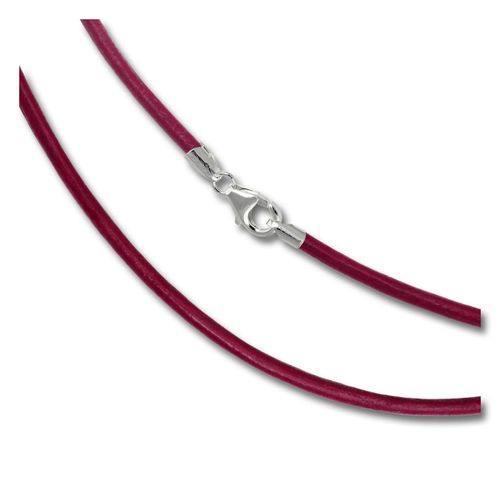 Silberdream Bracelet Cuir 21cm Rose 2mm Pour Charms Sml7421