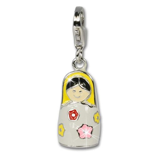 Silberdream Charm Pendentif En Argent 925 Et Émail Matriochka Colorée Fc635