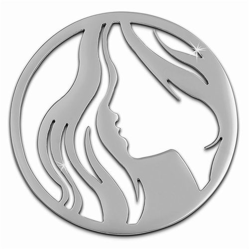 Amello Bijou Pièce Femme Argent 30 Mm Incrustation Pièce Femme Acier Inoxydable Esc518j