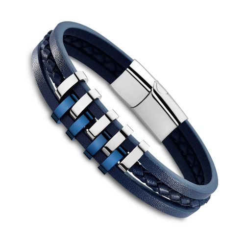 Bracelet Lotus Style Argent Bleu Ls1838-2/2 Bijoux Homme Acier Inoxydable Jls1838-2-2