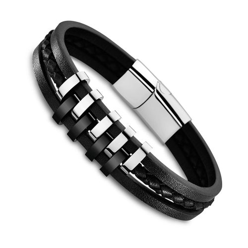 Bracelet Lotus Style Noir Ls1838-2/1 Bijoux Homme Acier Inoxydable Jls1838-2-1