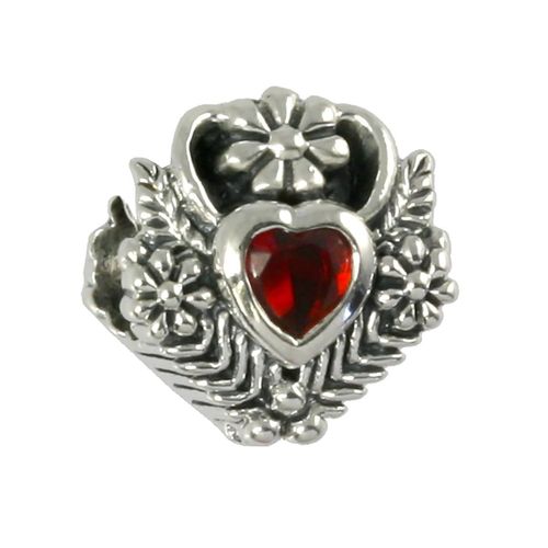 Carlobiagi Perle Coeur 925 Véritable Argent Breloque Bijoux Zircone Élément Bbsczs13dr