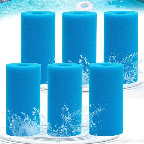 6pcs Filtre éponge Type A, Filtre Piscine en Mousse, Filtre Mousse Piscine Filtre éponge Mousse Cartouche Lavable, réutilisable