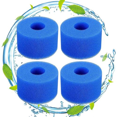 4pcs Filtre éponge Type H, Filtre Piscine en Mousse, Filtre Mousse Piscine Filtre éponge Mousse Cartouche Lavable, réutilisable