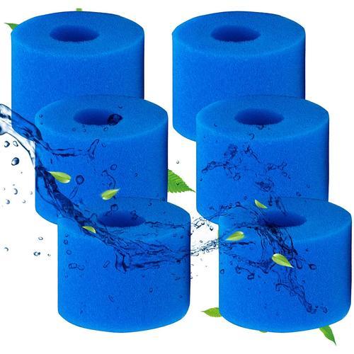 6pcs Filtre éponge Type H, Filtre Piscine en Mousse, Filtre Mousse Piscine Filtre éponge Mousse Cartouche Lavable, réutilisable