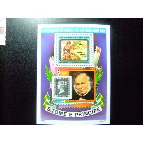 52 S.Tomé E Principe 1980 / Rowland Hill (Créateur Du Premier Timbre Postal) / Yvert Bloc 16 Mnh