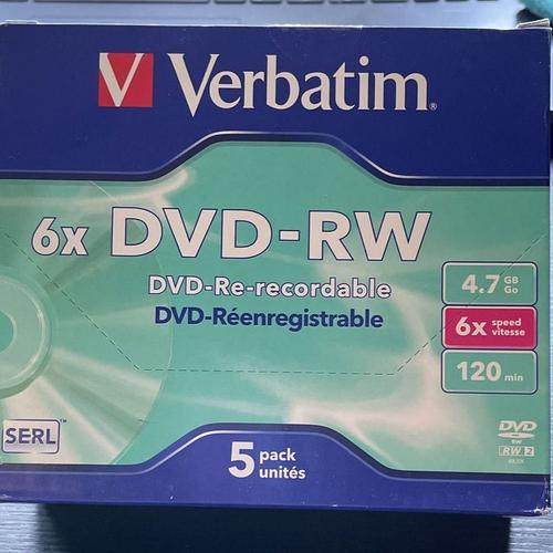 Verbatim - 5 x DVD-RW - 4.7 Go 6x - boîtier CD