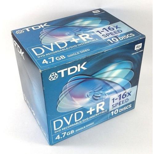 TDK - 10 x DVD+R - 4.7 Go 1-16x speed- boîtier CD