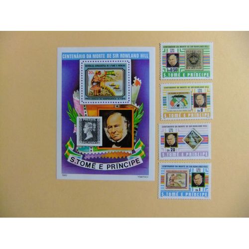 52 S.Tomé E Principe 1980 / Rowland Hill (Créateur Du Premier Timbre) / Yvert 590 / 593 + Bloc 16 Mnh