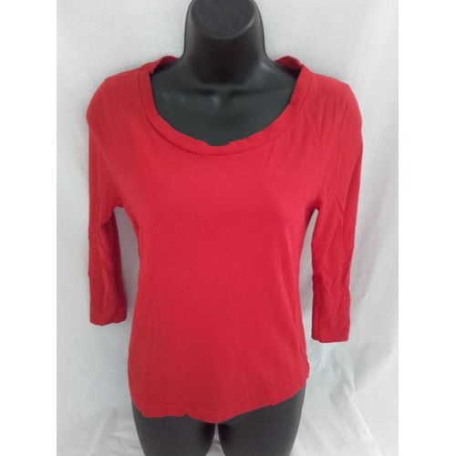 Top Manches 3/4 Coton Neuf Rouge Zara S