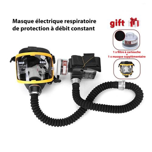 Kit Système Electrique Respiratoire à débit constant + Masque Respiratoire de protection + 1x Filtre à cartouche - Système de respirateur à masque à gaz intégral alimenté en air