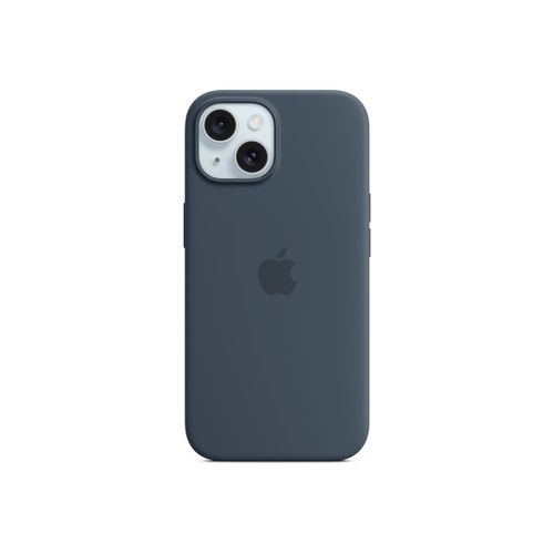 Apple - Coque De Protection Pour Téléphone Portable - Compatibilité Avec Magsafe - Silicone - Bleu Tempête - Pour Iphone 15