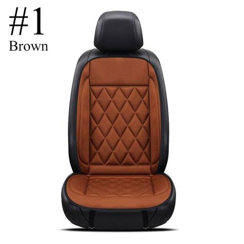 Brown-11 Ensemble 12v Voiture Sièges Chauffants Coussin Universel Chaud Automobile Housse De Siège Coussin Chauffant Intelligent Contrôle Auto Couverture Chauffante