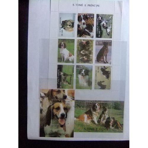 52 S.Tomé E Principe 1995 / Faune Mammifères Chiens / Yvert 1264 K/ 1264 T + Bloc 163 F/G ** Mnh
