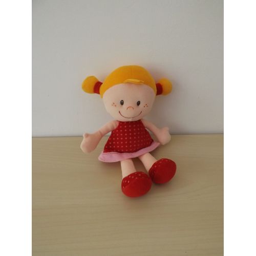 Doudou Peluche Fille Rose Rouge Minimi