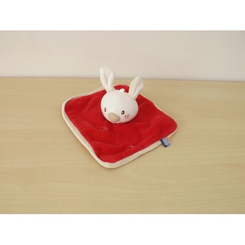 Doudou Lapin Blanc Rouge Spirales Sucre D'orge