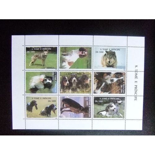 52 S.Tomé E Principe 1995 / Faune Mammifères Chiens Chiens / Yvert 1264 K / 1264 T ** Mnh