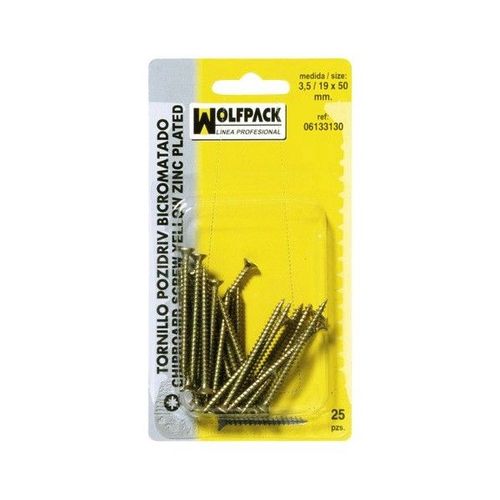 Tirafond Pozidriv Bichromé 3,5/19x 25 mm. (30 Pièces)