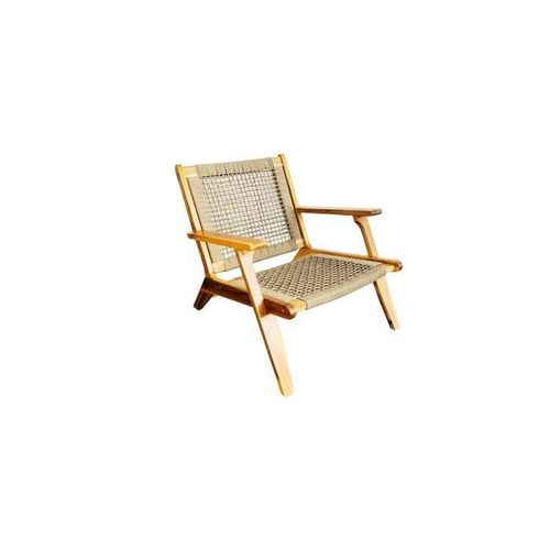 Fauteuil Bas En Bois D'acacia Fsc Et En Résine Tressée - 1 Personne - Merida - Vert Olive