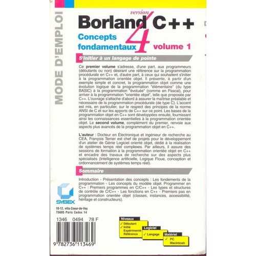 Borland C 4 Tome 1 - Concepts Fondamentaux