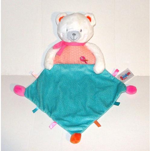Doudou Ours Oscar Ouatoo Baby - Peluche Ours Grelot Logitoys 43 Cm