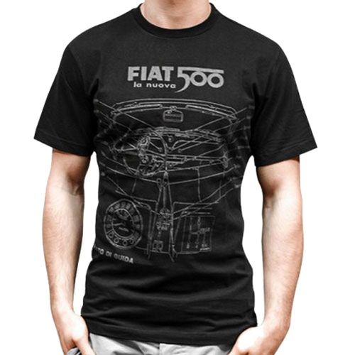 T-Shirt Noir Fiat 500 La Nuova Taille M