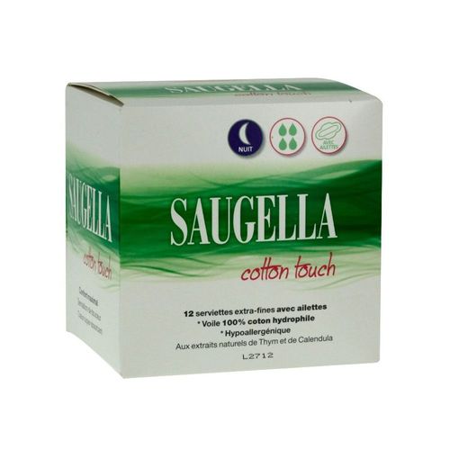 Saugella Extra-Fines Nuit 12 Serviettes 