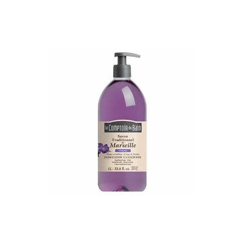 Le Comptoir Du Bain Savon Traditionnel De Marseille Violette 1litre 