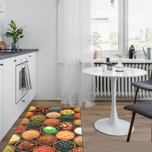 Tapis De Cuisine 80x150 Jaune Et Vert , Facile D'entretien Lyn11 Impnum 16