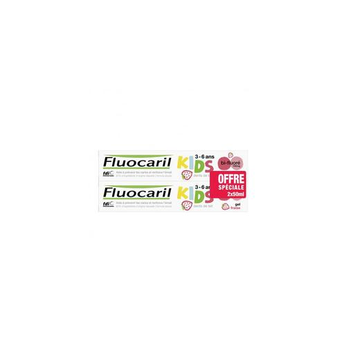 Dentifrice Fluocaril Kids 3 À 6 Ans Gel Fraise 2 X 75ml 