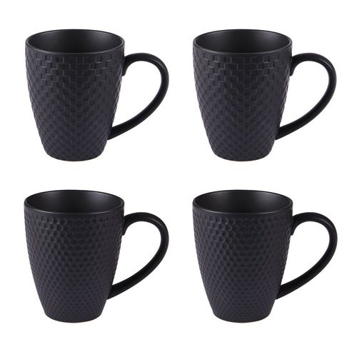 Coffret de 4 mugs snow black mat 35 cl