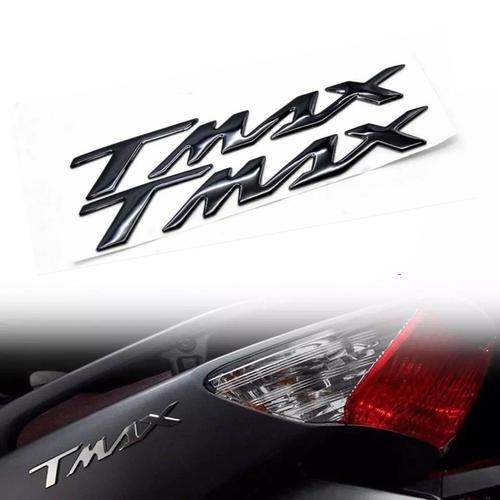 X2 Autocollant Emblème 3d Tmax Pour Yamaha Tmax 500 Tmax 530 (Noir Brillant)