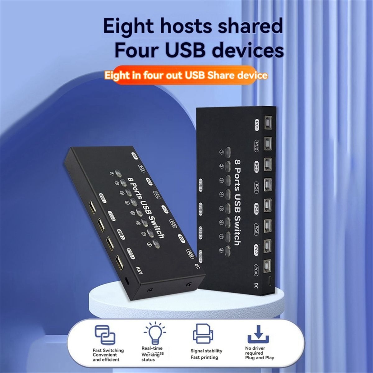 Commutateur KVM USB 8 Entres 4 Sorties pour Ordinateur Wind... - 6