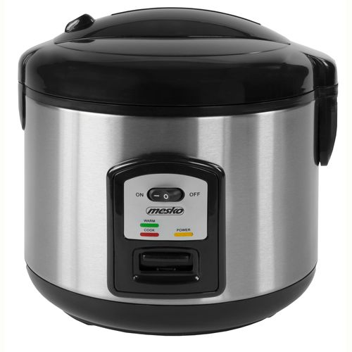 Cuiseur à Riz 1,5 L Fonction Maintien au Chaud, Cuisson à la Vapeur, Antiadhésif, 1000W, Argent, Mesko, MS6411