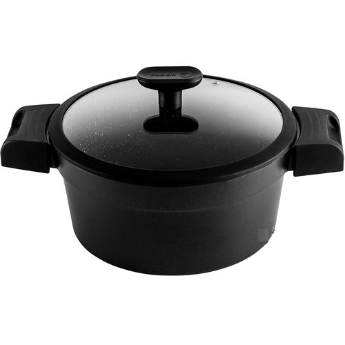 Casserole Induction 24cm, Fonte D'aluminium Antiadhésif Sans Pfoa Vitrocéramique Noir Fagor Alutherm