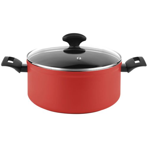 Casserole Induction 20cm Aluminium Forgé, Antiadhésif Sans Pfoa, Couvercle Verre Rouge Fagor Maxima
