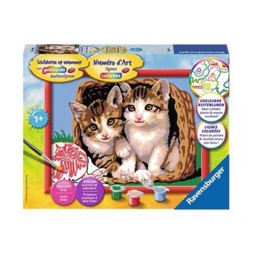 Numéro D'art Chatons Dans Une Corbeille 24x18cm - Peinture - Ravensburger