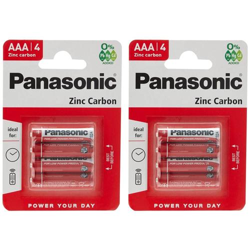 Panasonic Lot de 2 Packs de 4 Piles Red Zinc-Carbon AAA R03-1,5 V