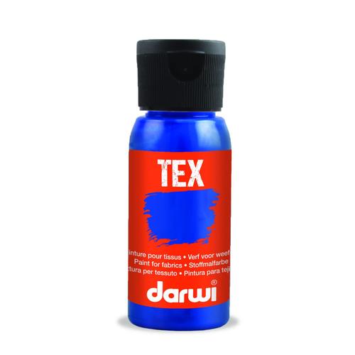 Peinture Pour Tissus - Bleu Outremer - Opaque - Peinture À L'eau - Tex - Darwi - 50ml