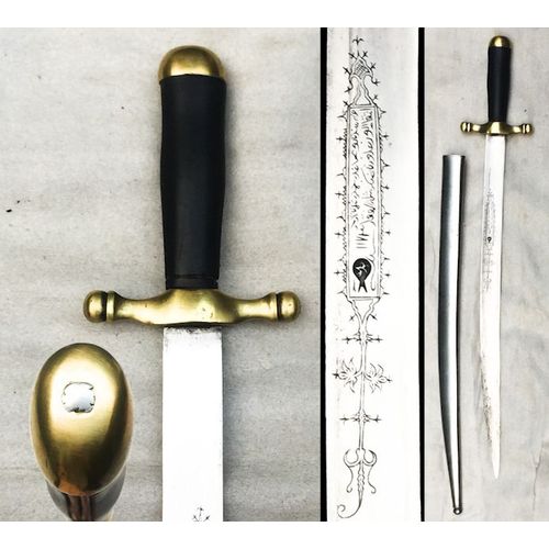 Militaria Sabre Court De Vénnerie, Napoleon Iii, Yatagan, Lame Gravée, Xix, Original