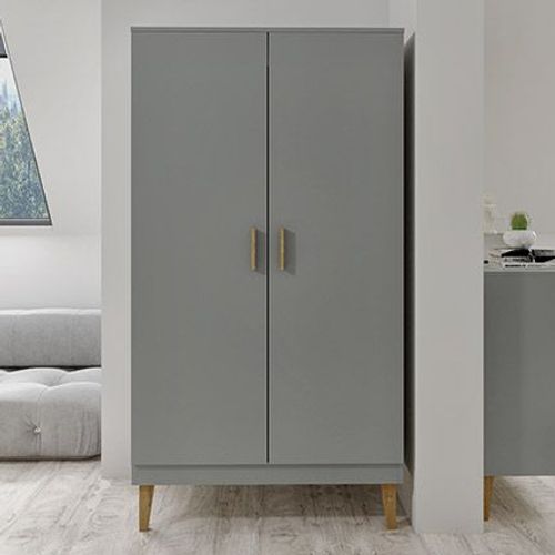 Armoire 2 Portes 100x55x184 Cm Grise - Padua