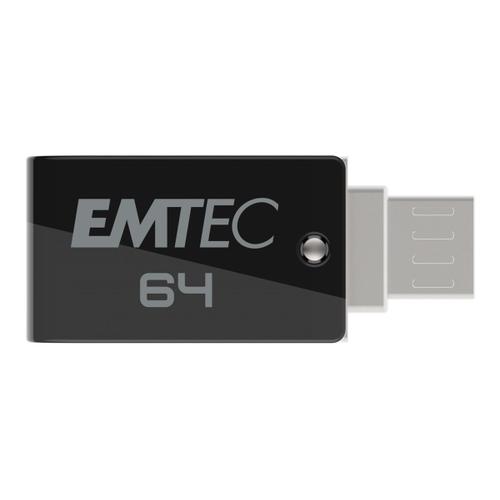 EMTEC Mobile & Go T260B - Dual clé USB - 64 Go - USB 2.0 / micro USB