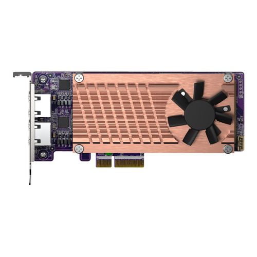 QNAP QM2-2P2G2T - Contrôleur de stockage - M.2 - M.2 NVMe Card / PCIe 3.0 (NVMe) - profil bas - PCIe 3.0 x4, 2.5 Gigabit Ethernet - pour QNAP QVP-63, TS-453, 473, 673, 832, 873, TVS-672, 872...