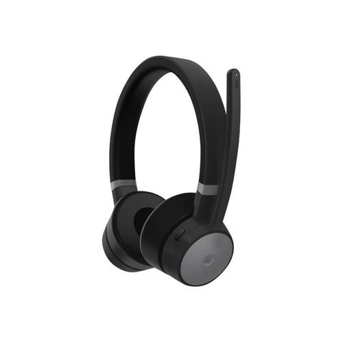Lenovo Go - Micro-casque - sur-oreille - Bluetooth - sans fil, filaire - Suppresseur de bruit actif - USB-C - noir tonnerre - Certifié pour Skype for Business, Certifié pour Microsoft Teams -...