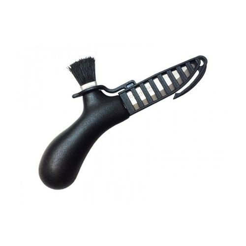 Dovo 10906 Couteau, Lame Inox 6 Cm, Manche Synthétique Noir Avec Brosse En Crin De Cheval